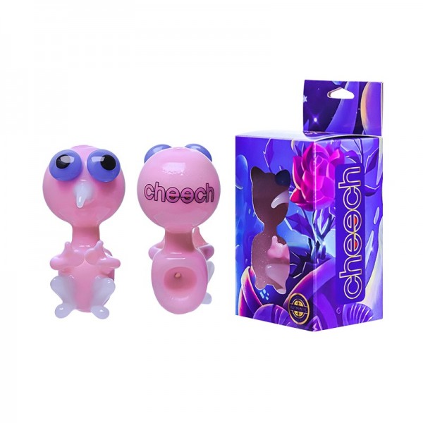 CHEECH PINK BIRDER 3.5" GLASS HAND PIPE #PIPE-167