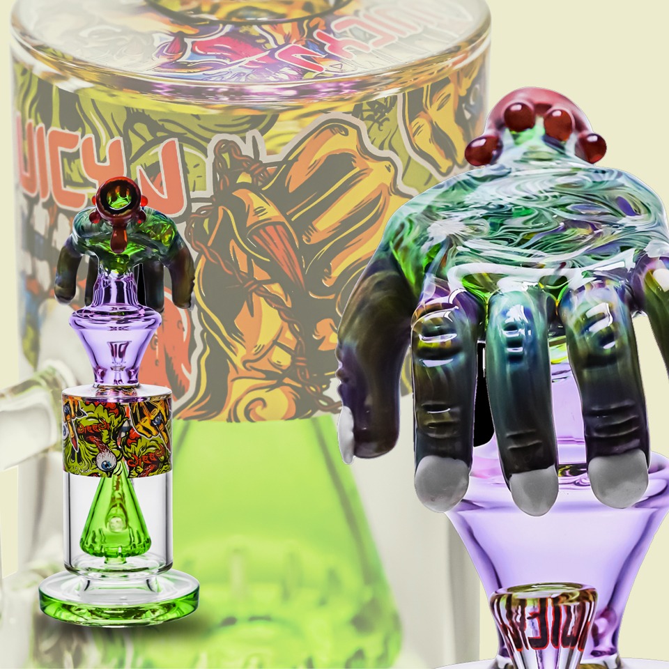 JUICYJ CLAW HAND 12" GLASS WATER PIPE #JJ-356