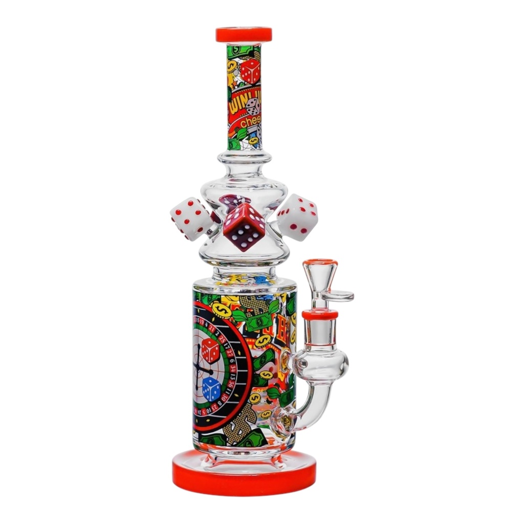 CHEECH FEELING LUCKY 13" GLASS WATER PIPE #CHE-370
