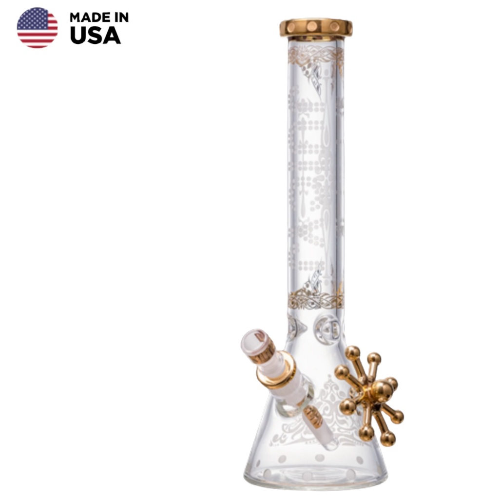 JUICYJ LEGENDARY 24K GOLD JUICYJ GOLD GEOFORCE GLASS WATER PIPE #JJ-245