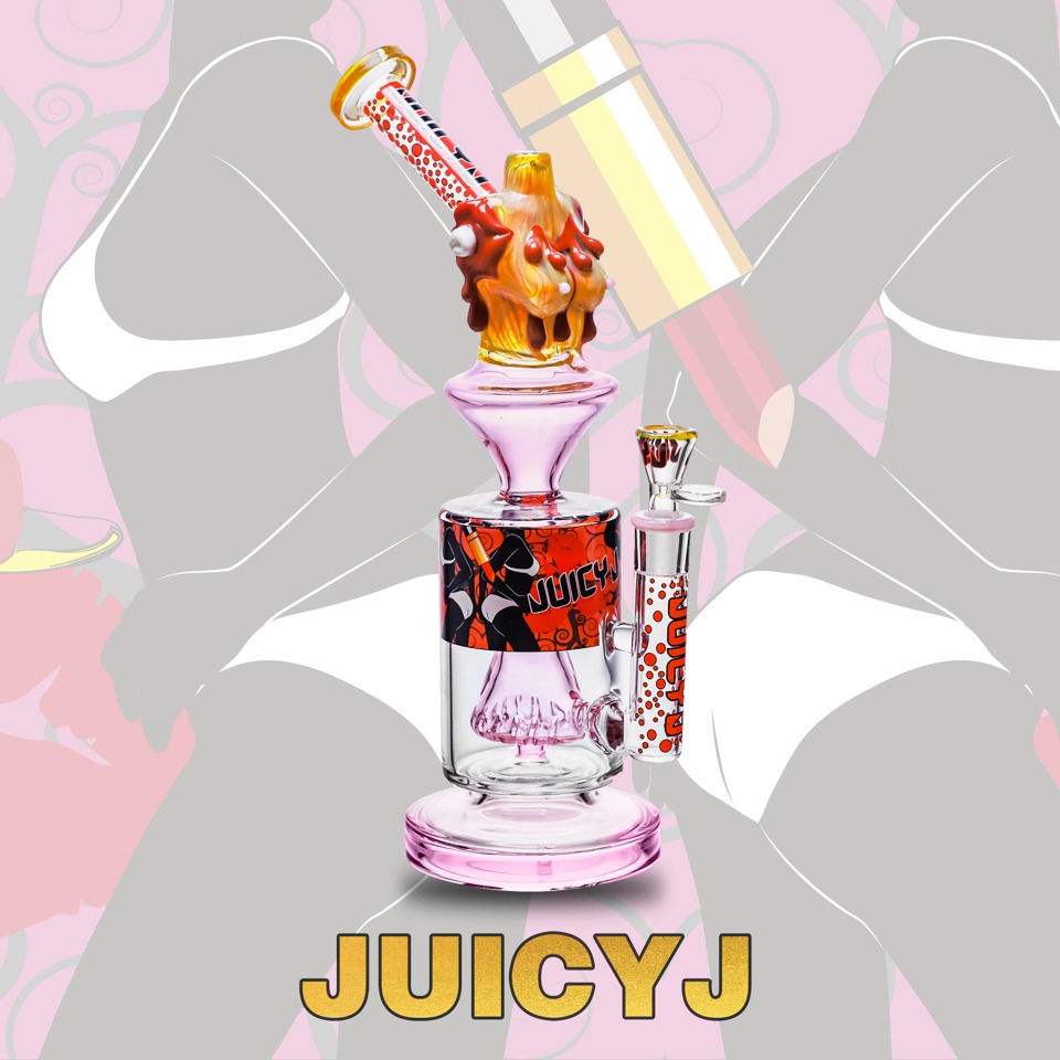 JUICYJ DRIPPING HONEY SPLASH 13.5" GLASS WATER PIPE #JJ-354