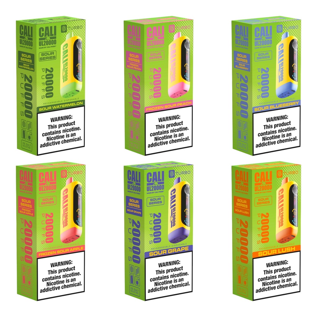 CALI UL20000 SOUR SERIES 5% DISPOSABLE BOX OF 6