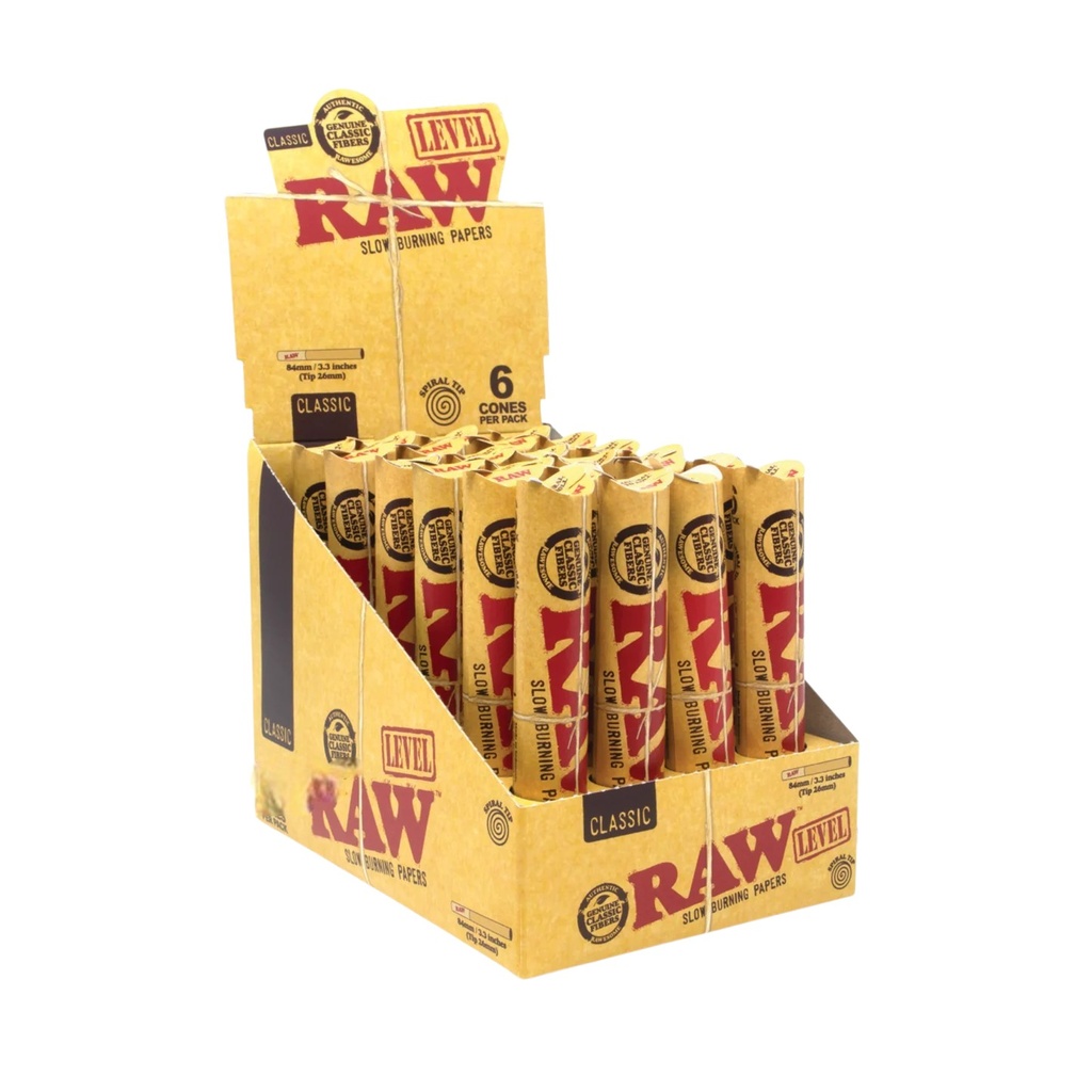 RAW LEVEL CLASSIC CONES 6CT BOX OF 24