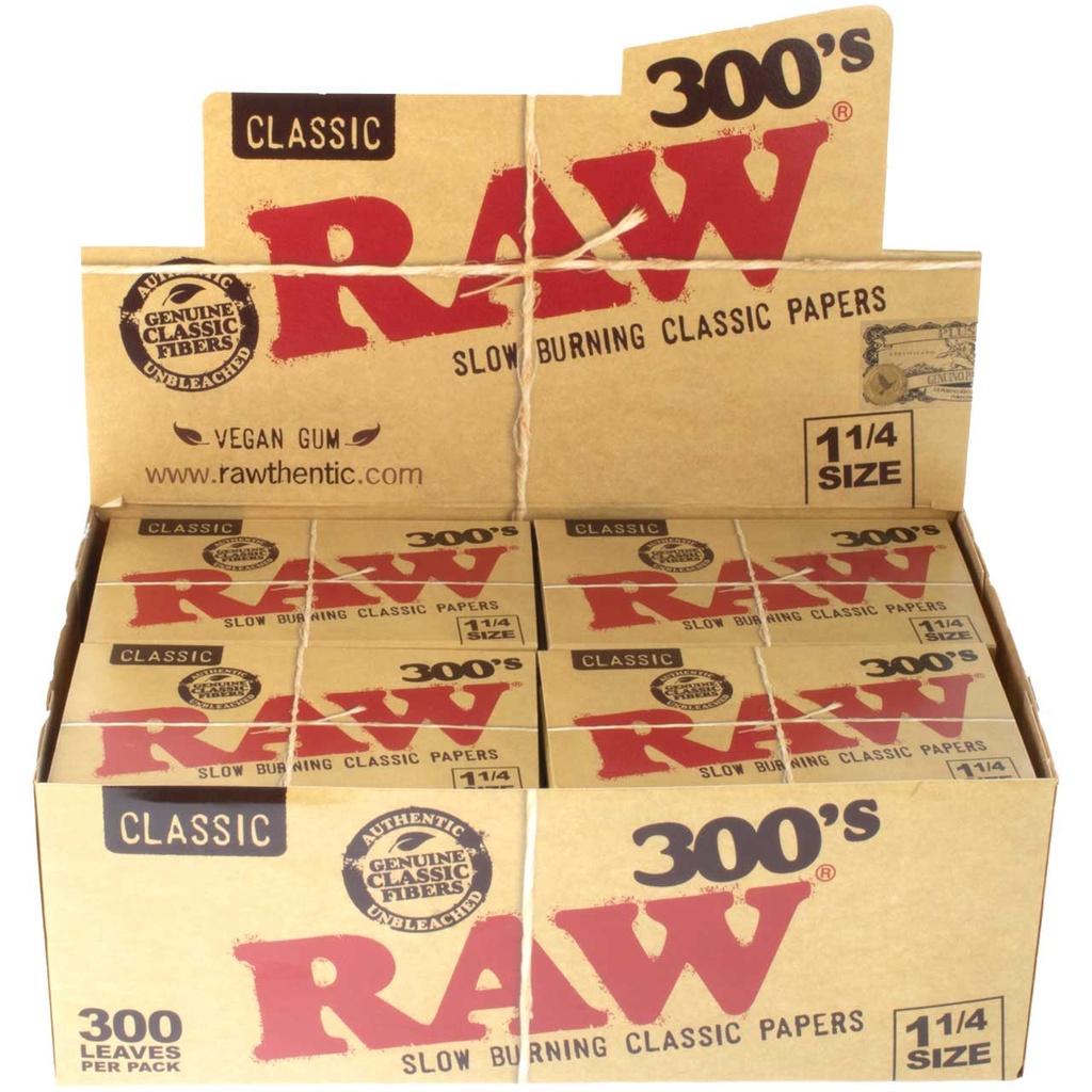 RAW 1 1/4 CLASSIC ROLLING PAPERS 300CT BOX OF 20