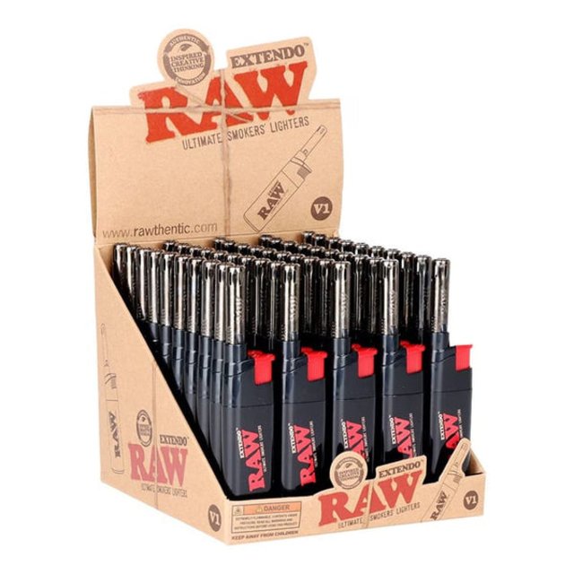 RAW EXTENDO BLACK LIGHTERS BOX OF 50