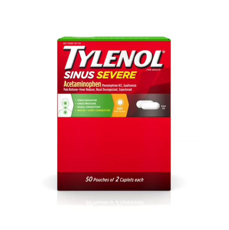 TYLENOL SINUS SEVERE ACETAMINOPHEN TABLETS 2CT BOX OF 50