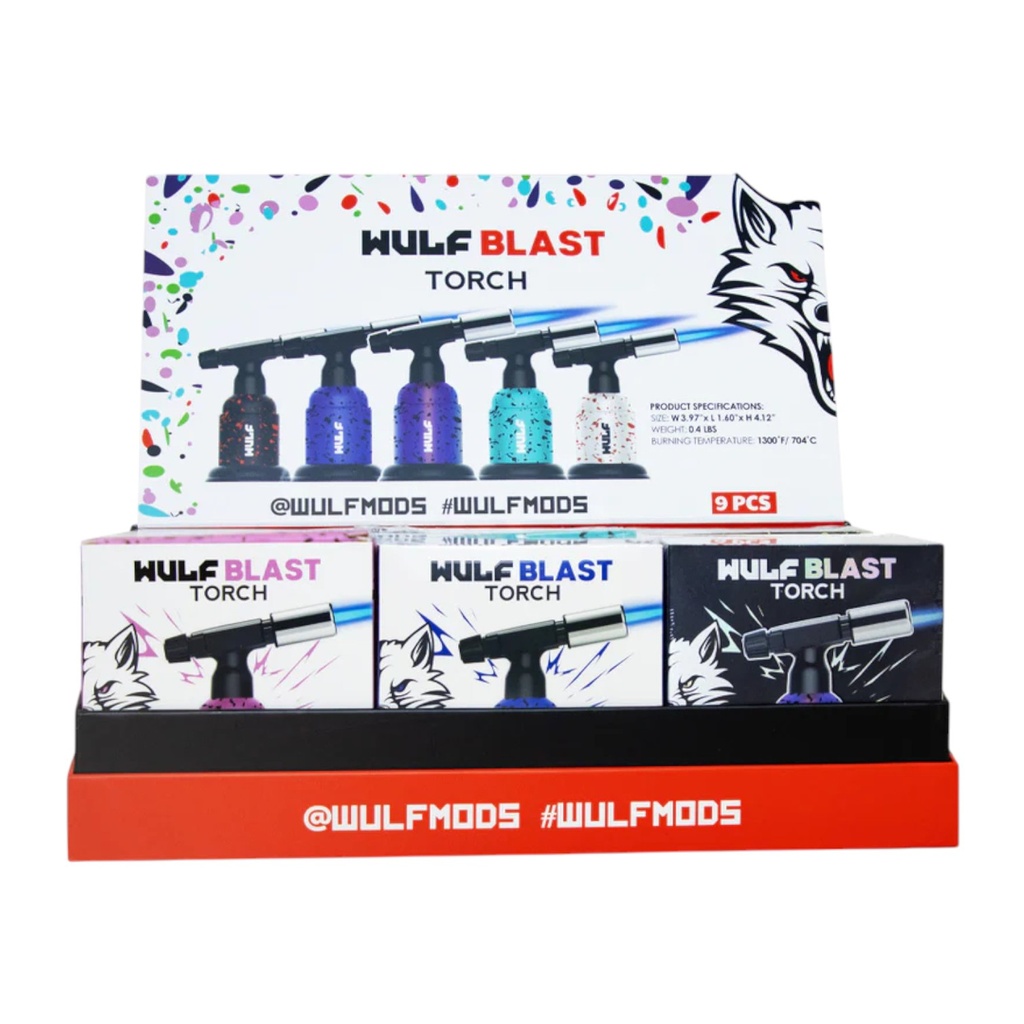 WULF BLAST BUTANE TORCH LIGHTER BOX OF 9
