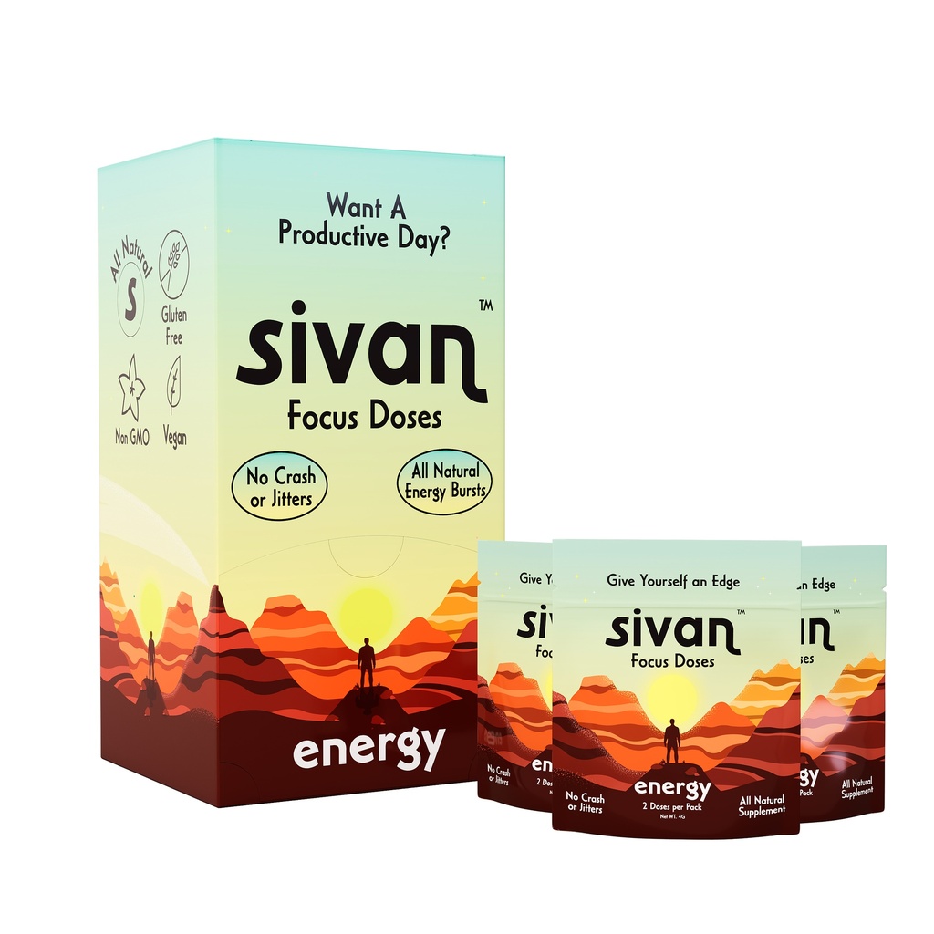 SIVAN FOCUS DOSES ENERGY PILLS 20CT JAR