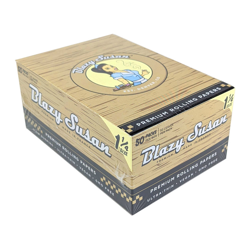 BLAZY SUSAN UNBLEACHED 1 1/4 ROLLING PAPERS BOX OF 50