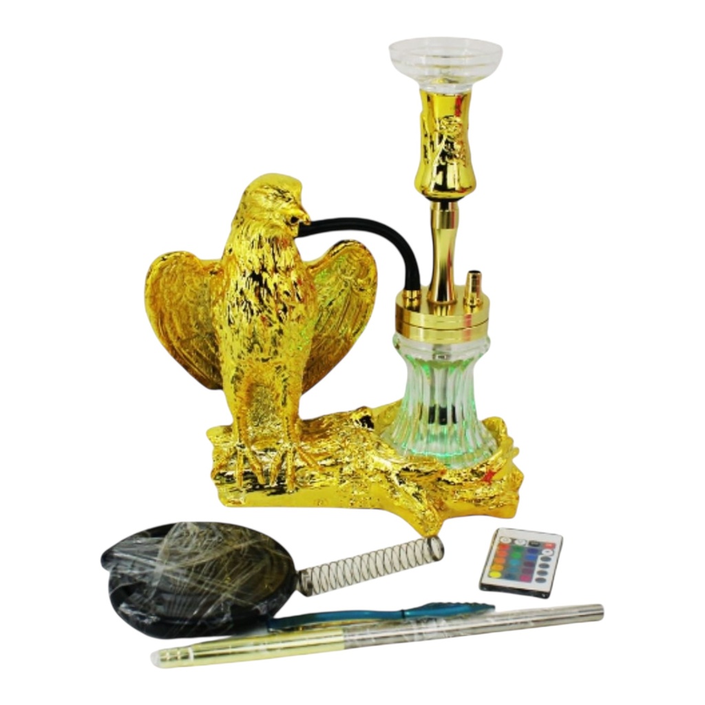 LUXX 4741 GOLD FALCON ALUMINUM RESIN HOOKAH
