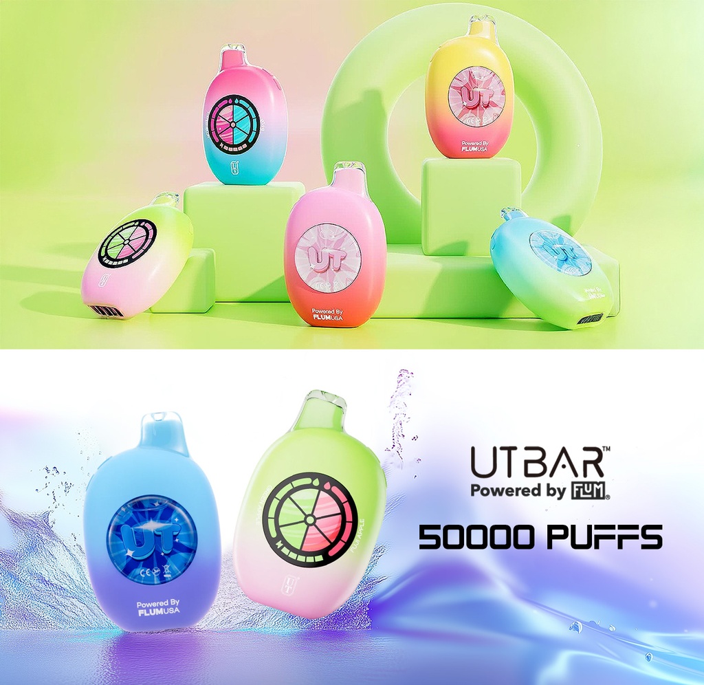 FLUM UT BAR 5% DISPOSABLE 50000 PUFFS BOX OF 5