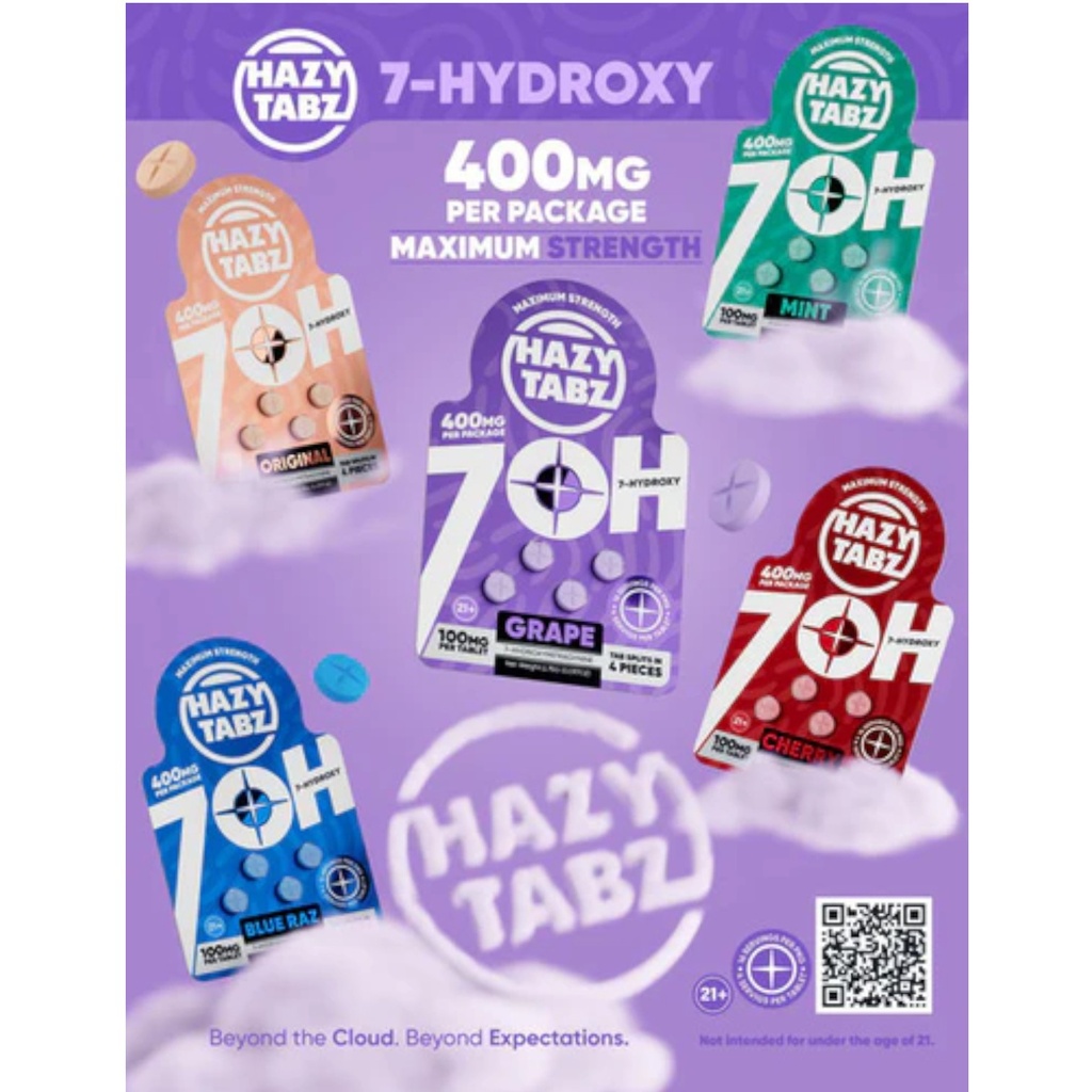 HAZY TABZ 100MG 7-HYDROXY TABLETS 4CT