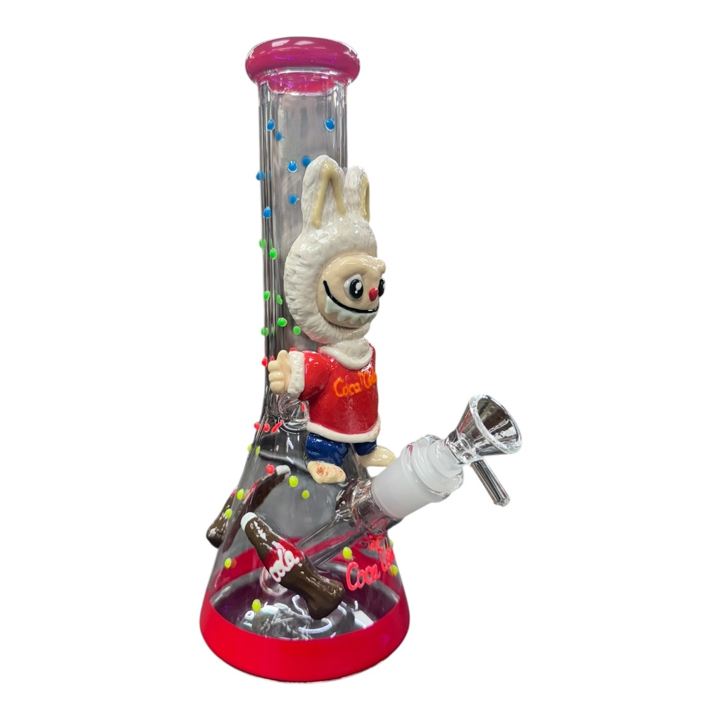 10" GLOW IN THE DARK CARTOON FIGURE BEAKER GLASS WATER PIPE ASSORTED DESIGNS #TZ223