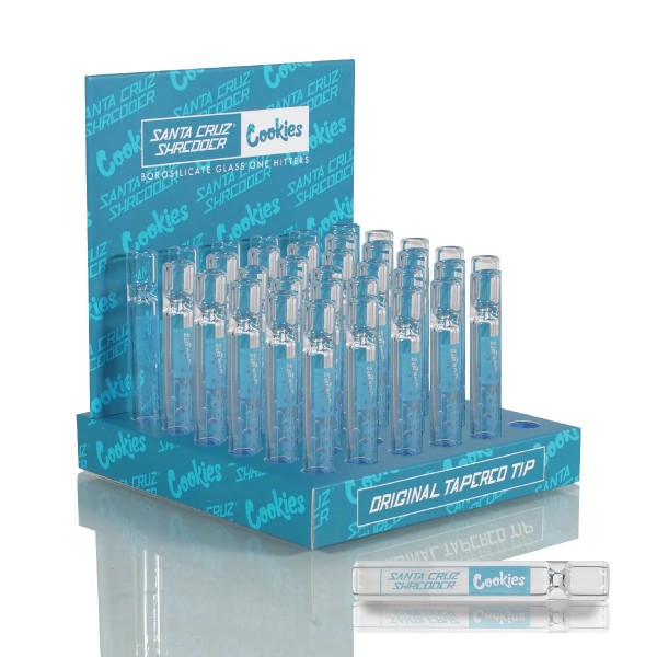 SANTA CRUZ SHREDDER X COOKIES GLASS ONE HITTER POP 36CT DISPLAY