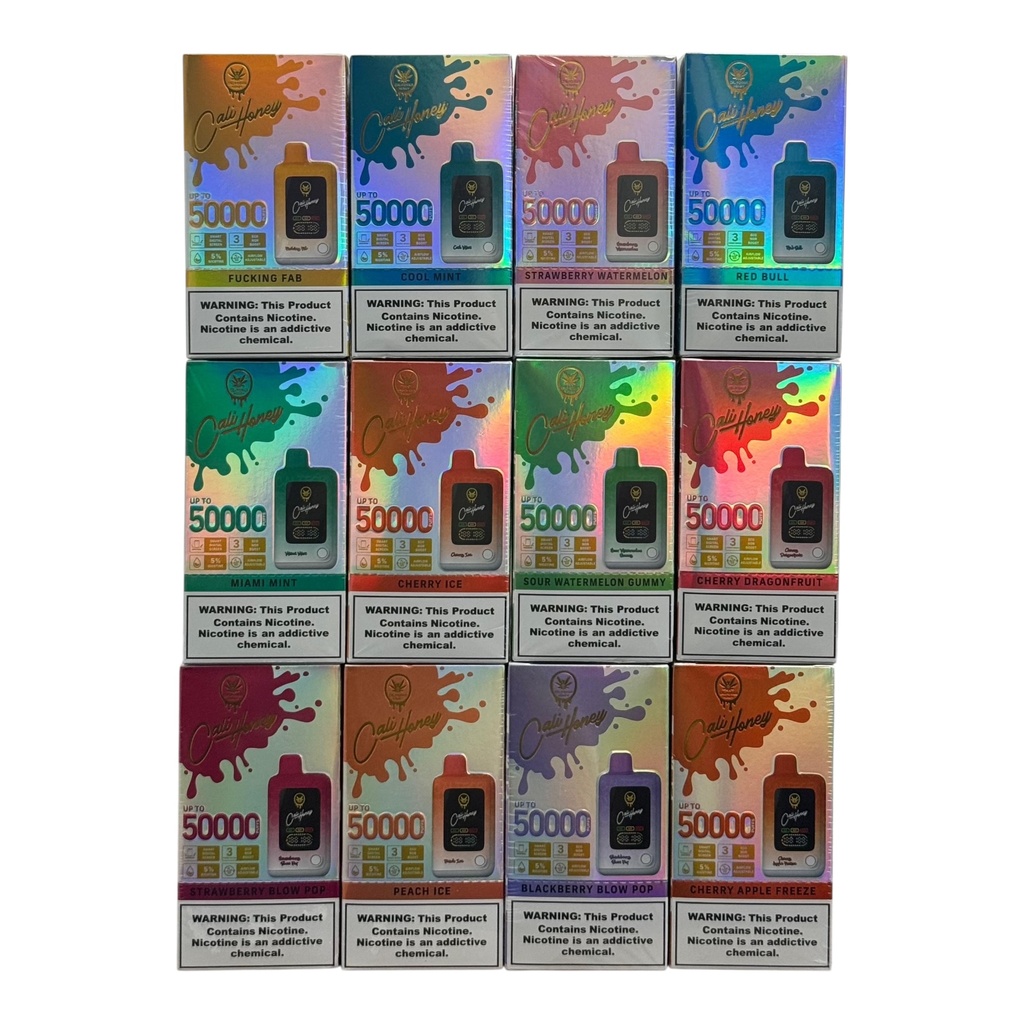 CALIFORNIA HONEY 5% DISPOSABLE 50000 PUFFS BOX OF 5