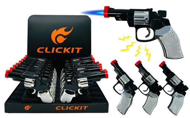 CLICKIT SHOCKING GUN TORCH LIGHTER SH-018 BOX OF 16