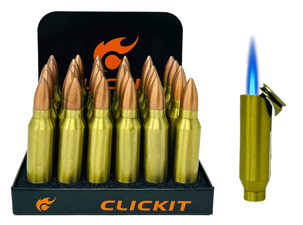 CLICKIT SINGLE BULLET TORCH LIGHTER #GH-5006 BOX OF 30