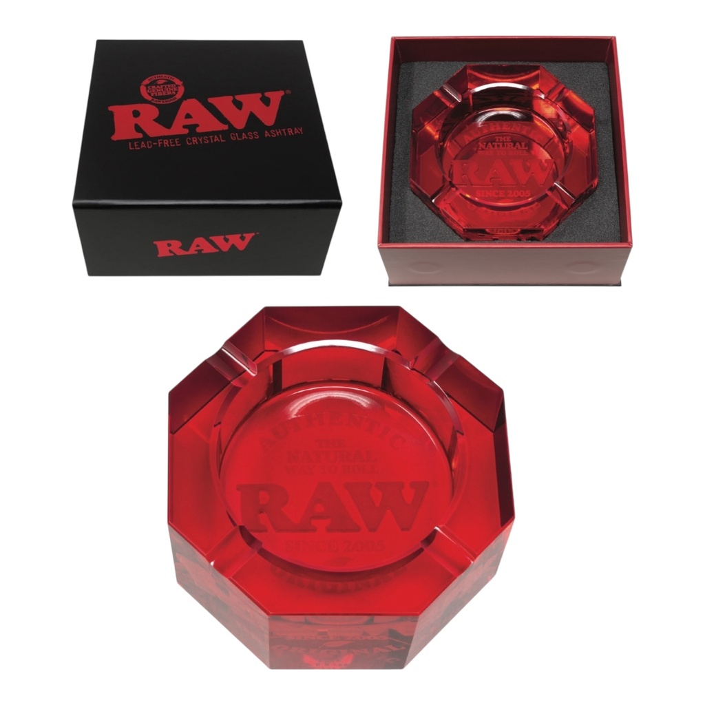 RAW RED LEAD FREE CRYSTAL ASHTRAY