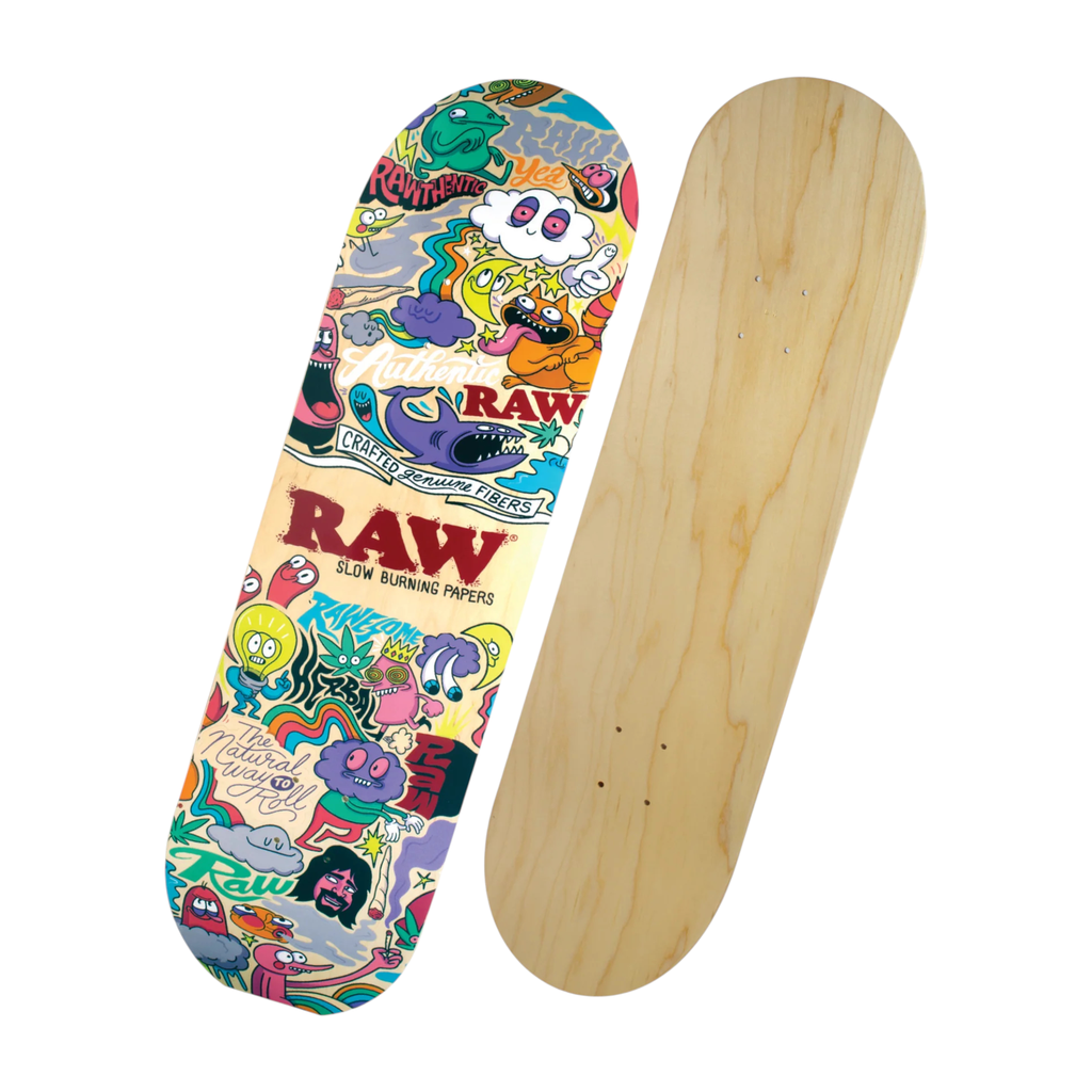 RAW SKATE BOARD DECK COLLEGE ART