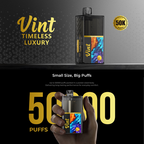 VINT TIMELESS LUXURY 5% DISPOSABLE 50000 PUFFS BOX OF 5