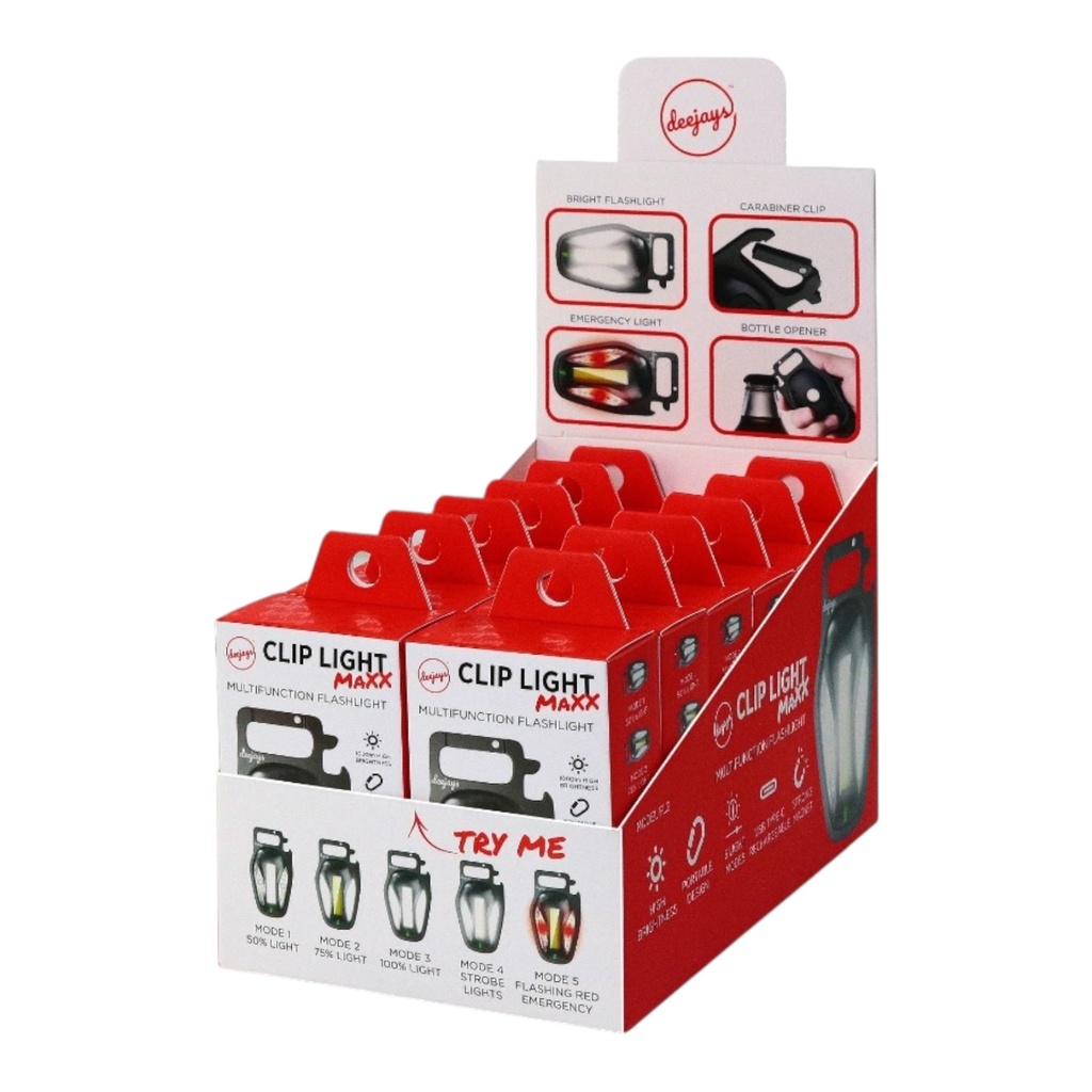 DEEJAYS CLIP LIGHT MINI 4-IN-1 RECHARGEABLE FLASHLIGHT