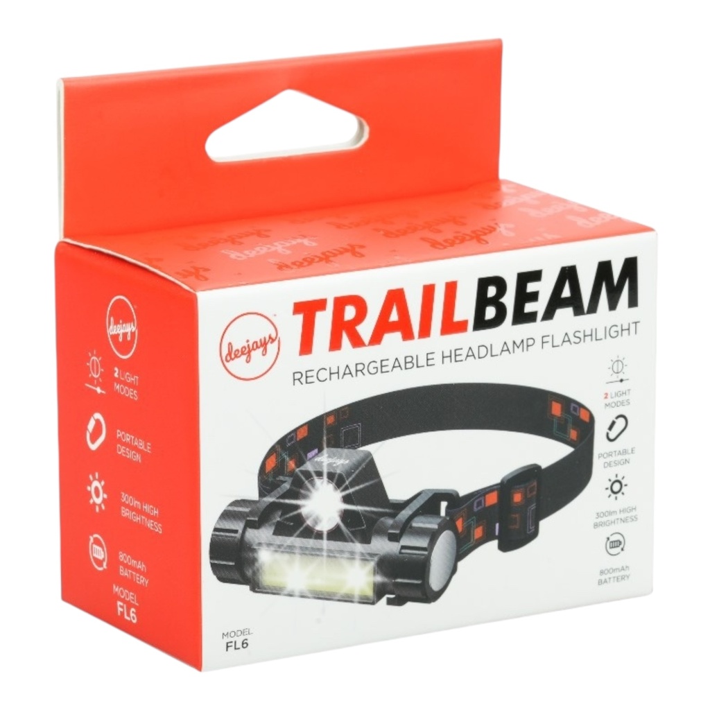 DEEJAYS TRAILBEAM RECHARGEABLE HEADLAMP FLASHLIGHT