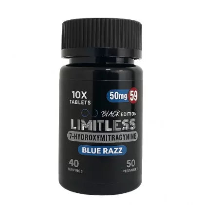 LIMITLESS BLACK EDITION 50MG 7-HYDROXY TABLETS 10CT JAR