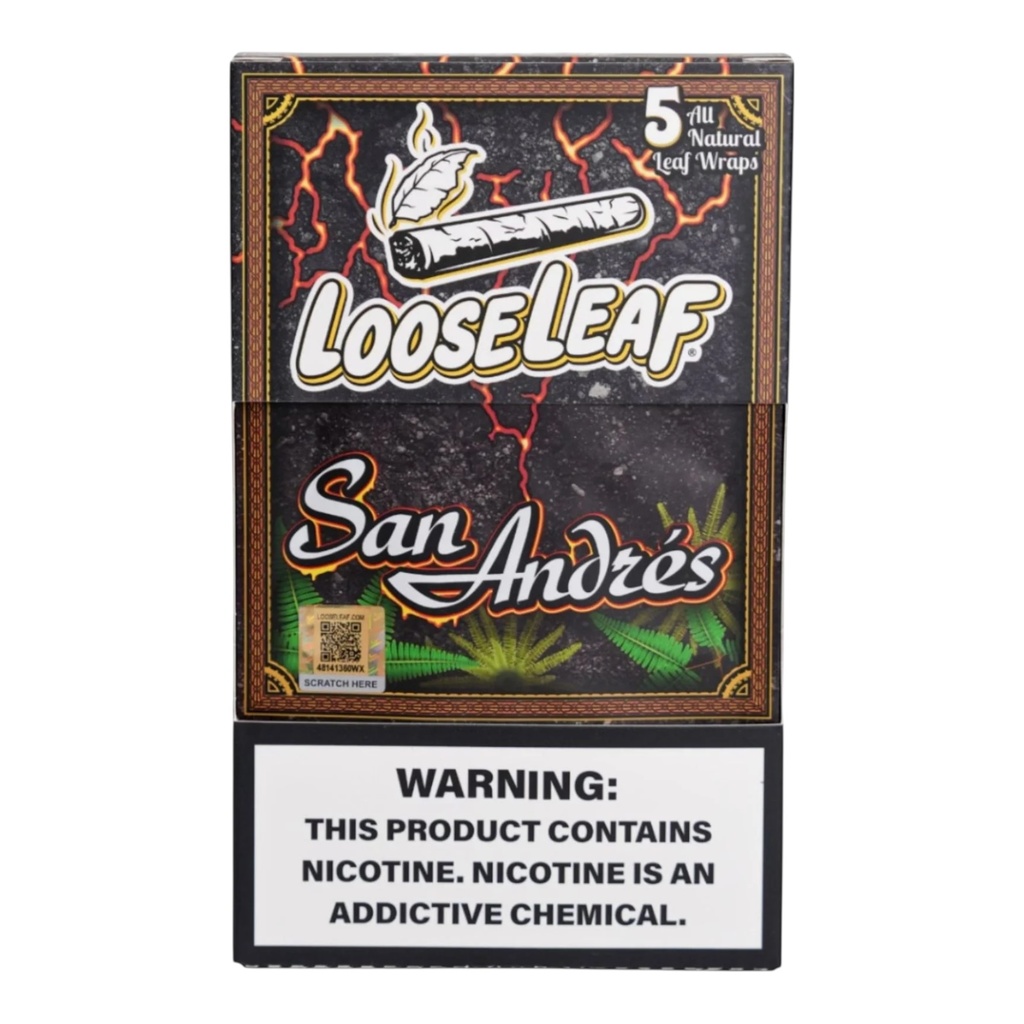 LOOSE LEAF NATURAL LEAF WRAPS SAN ANDRES 5CT BOX OF 8