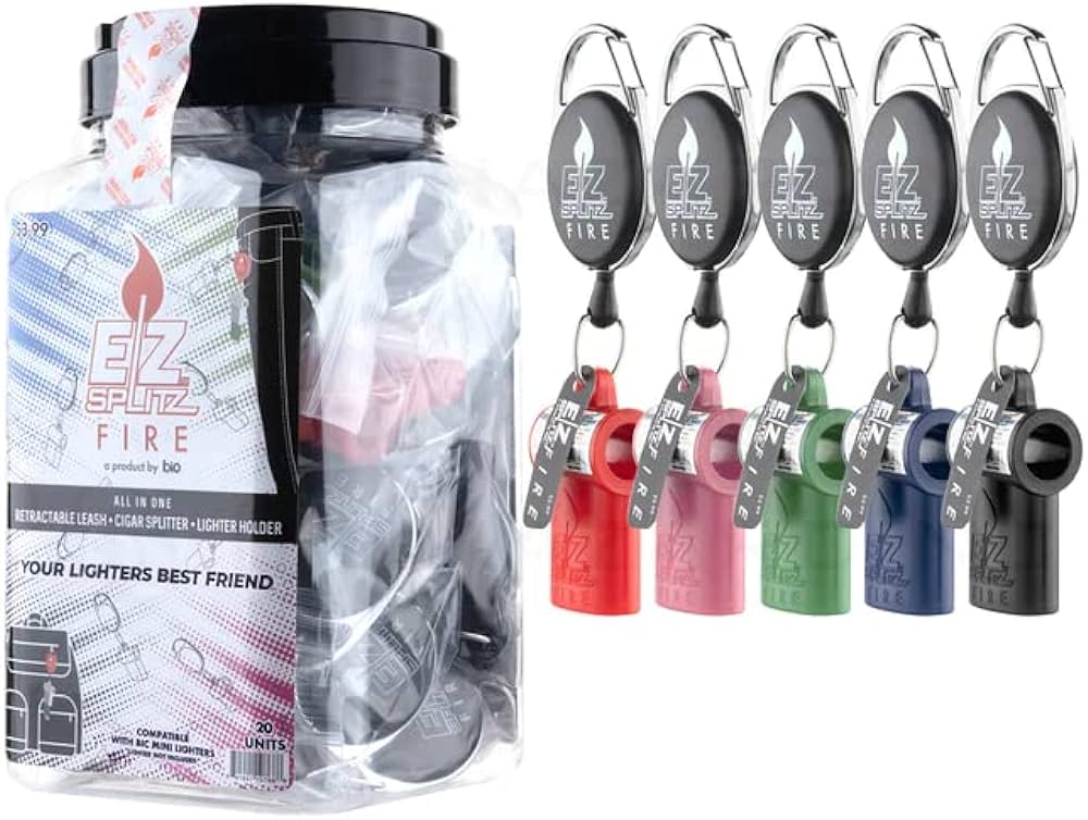 EZ SPLITZ FIRE CIGARILLA SPLITTERS WITH LIGHTER LEASH