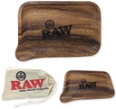 RAW WOOD ROLLING TRAY WITH POUR SPOUT