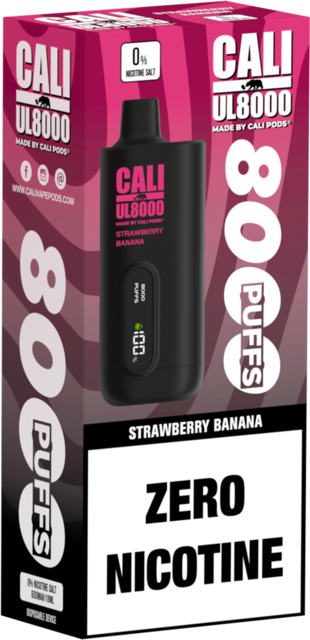 CALI UL8000 ZERO NICOTINE DISPOSABLE BOX OF 6