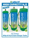 WHIP IT CYLINDER TANK NITROUS OXIDE CREAM CHARGER 4.0L BOX OF 2