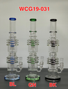 GLASS WATER PIPE 22" #WCG19-031 ASSORTED COLORS