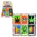 RECTANGLE GLASS ASHTRAY WEED FLOWER DESIGN BOX OF 6