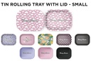 BLAZY SUSAN SMALL METAL ROLLING TRAY WITH MAGNETIC COVER