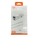 VITOG 48W CAR CHARGER COMBO 3FT CABLE