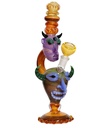 13" GLASS BUBBLER FANCY DEVIL SMILE ASSORTED COLORS