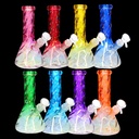 8" TWIST GLASS FANCY BEAKER BONG MWP-181 ASSORTED COLORS