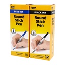 TURTLE NOSE BLACK INK ROUND STICK BOX OF 12
