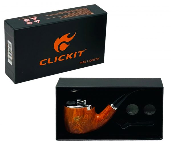 Click It Tobacco Pipe Built in lighter- Refillable Kit