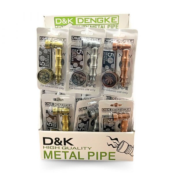 D&K Gold Silver Copper Metal Pipe Whit Grinder & Screen 24ct Display - Image 2