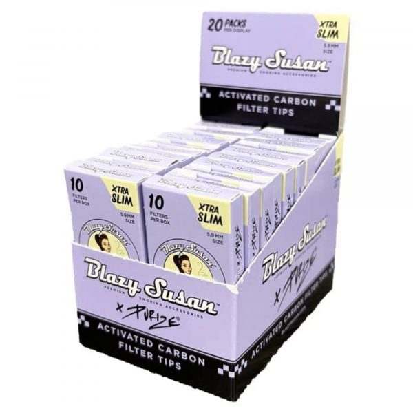 Blazy Susan X Purize Activated Carbon Filter Tips 10ct - Box 20