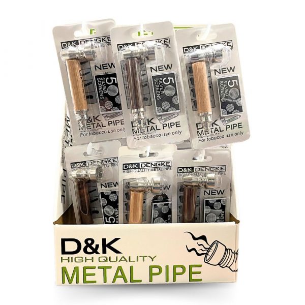 D&K Retro Wooden Stem Pipe 24ct Display