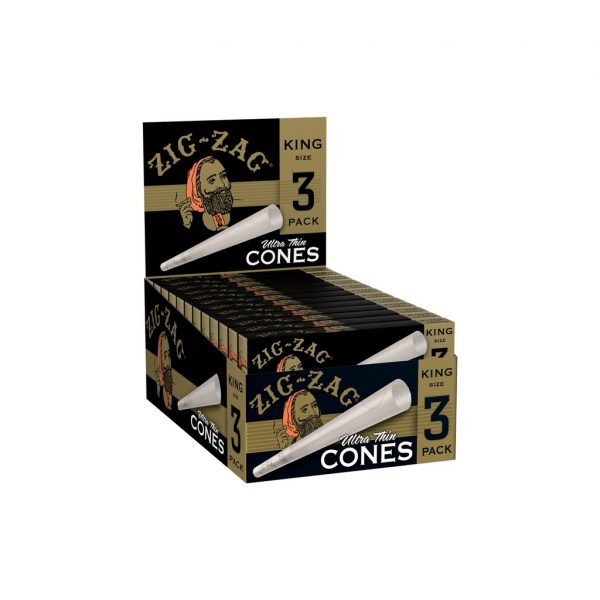 Zig Zag King Size Ultra Thin Cone 3ct - Box 24