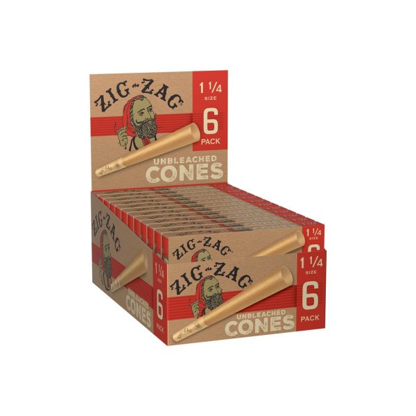 zig zag Unbleached 1 1/4 Cone 6ct - 24Box