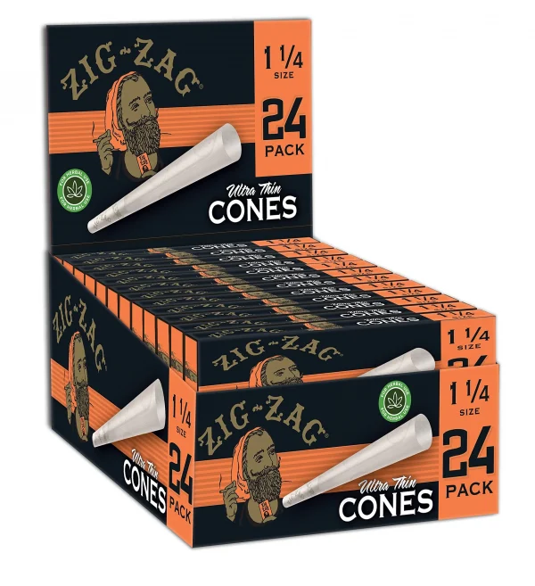 Zig Zag 1 1/4 Ultra Thin Cones 24ct - 12 box