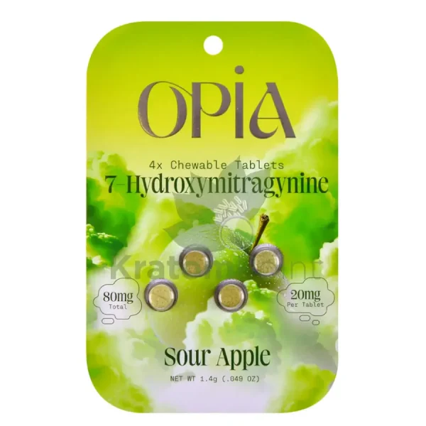 OPIA 7-Hydroxymitragynine Sour Apple Kratom, 4CT 10pk